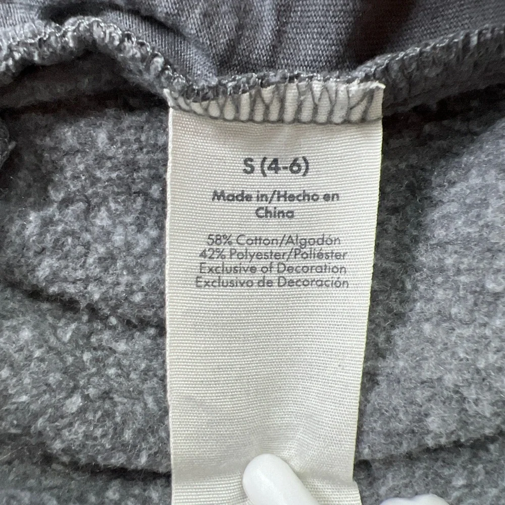 No Boundaries Sweatpants Womens S (4-6) Heather Gray Fleece Lined Cargo Pockets